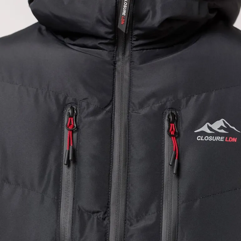 Herre Tech Logo Puffer Jakke Sort