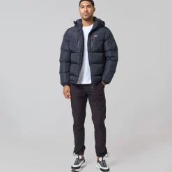 Herre Tech Logo Puffer Jakke Sort