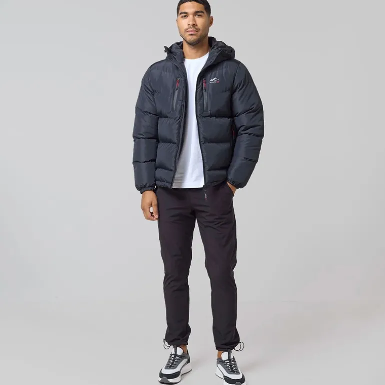 Herre Tech Logo Puffer Jakke Sort