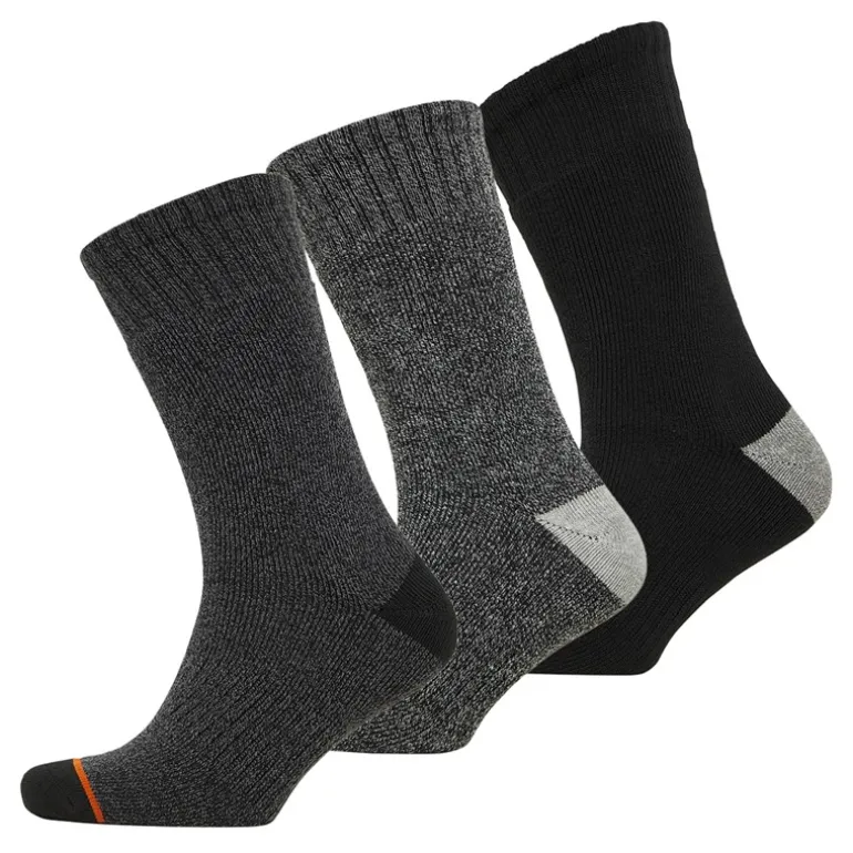 Herre Termiske Strømper med Besætning, 3-pak Grå/Sort