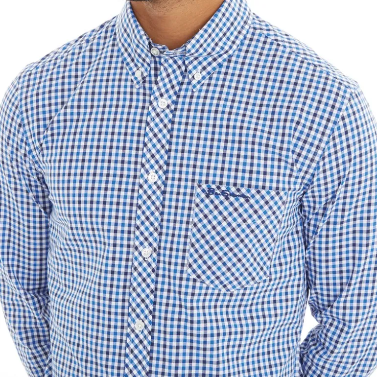 Herre Three Gingham Langærmet shirts Blå