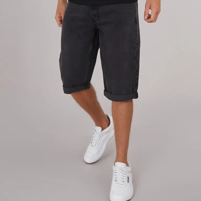 Herre Tillforth Baggy Denim Shorts Sort Vask