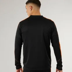 Herre Tiro 23 Club 1/​4 lynlås træningstop sort/​signal orange