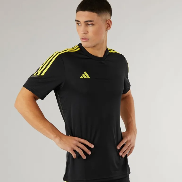 Herre Tiro 23 Club T-shirt Sort/Bright Yellow