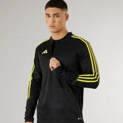 Herre Tiro 23 Klub 1/​4 lynlås træningsbluse sort/​kraftig gul