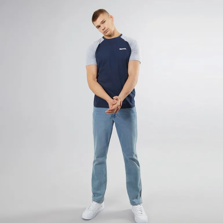 Herre Trova T-Shirts med 5-pak Sort/Blå/Burgunder Melange/Jeans Melange/Ecru Melange