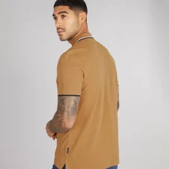 Herre tvillingippede polo Light Brown