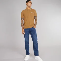 Herre tvillingippede polo Light Brown