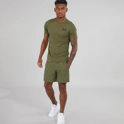 Herre UA Sportstyle Left Chest Sport træningstrøjer Kakigrøn