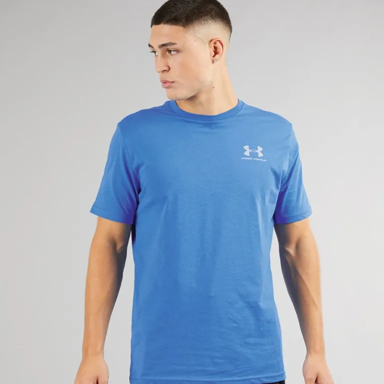 Herre UA Sportstyle Venstre Bryst Kortærmet T-shirt Blå Atlantis/Blå Rolig