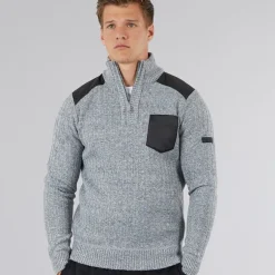 Herre Verto 1 /​ 4 Zip Funnel Neck Jumper Lys Grå Melering