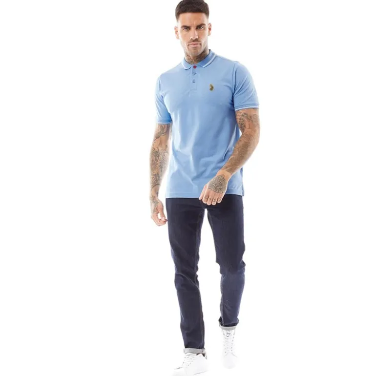 Herrer Texas Tip Kortærmet poloer Lys Blå