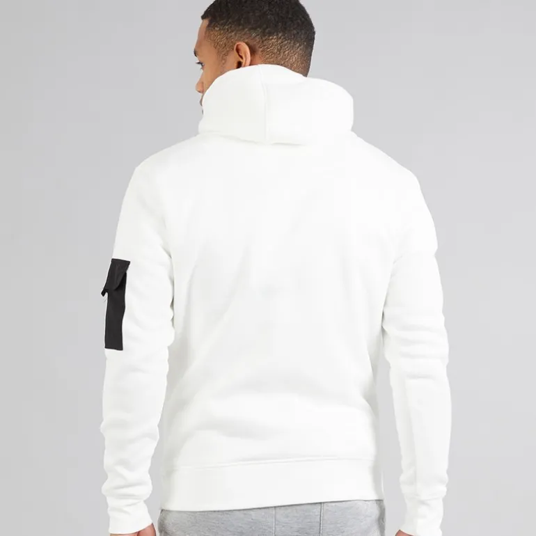 Hættetrøje i cremefarvet til herre