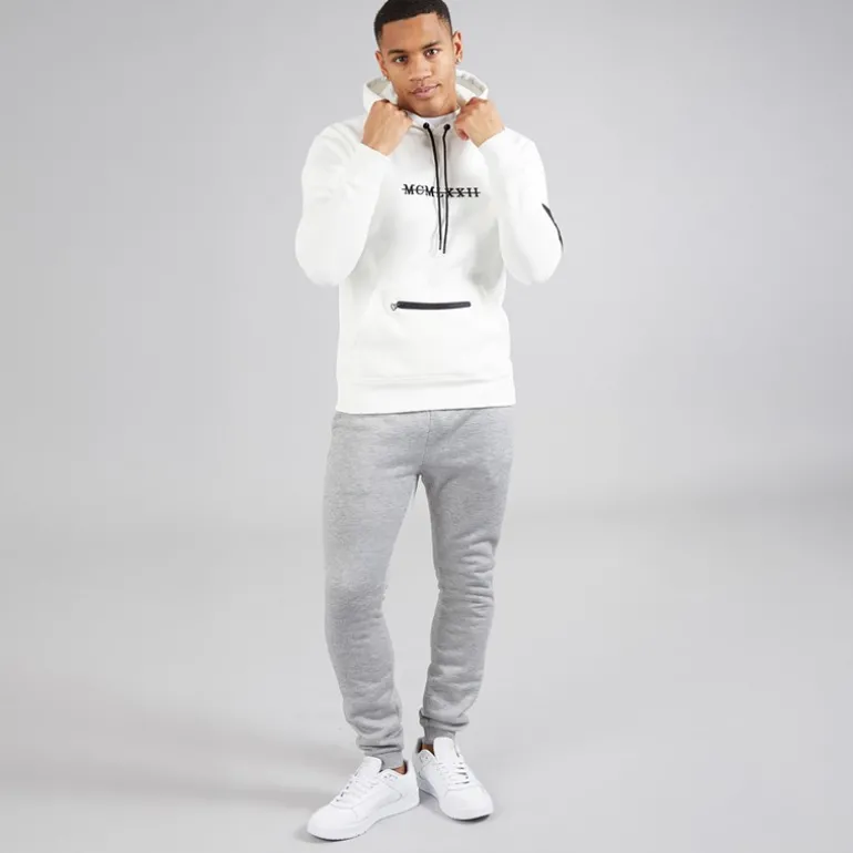 Hættetrøje i cremefarvet til herre