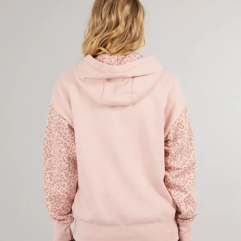 Hættetrøje med lynlås til kvinder Lys støvet lyserød