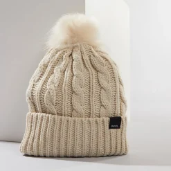 Hvid Ivanna Bobble Hat til Kvinder