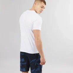 Hvid/​Geometrisk camouflage Loungewear sæt til Herre med Mowie T-shirt og shorts