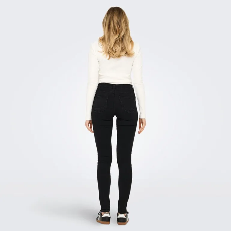 Jeans til kvinder Rina Mid Rise Push Up Sort