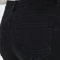 Jeans til kvinder Rina Mid Rise Push Up Sort