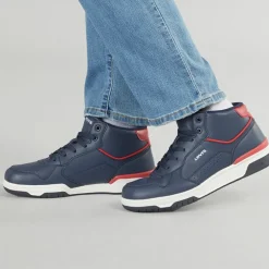 Junior Dereck Hi Top Sneakers Marine Rød 0290