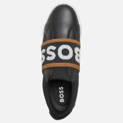 Junior Drenge Logo Elastik Træningssko Sort