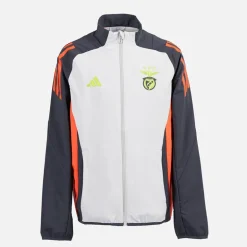 Junior Drenge SLB Benfica Præsentationsjakke Lys Solid Grå/​Semi Solar Orange Lgh Solid Grey/​Semi Solar Orange