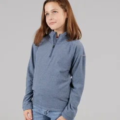 Junior Piger Meadows Halv Lynlås Fleece Navy /​ Pink Logo
