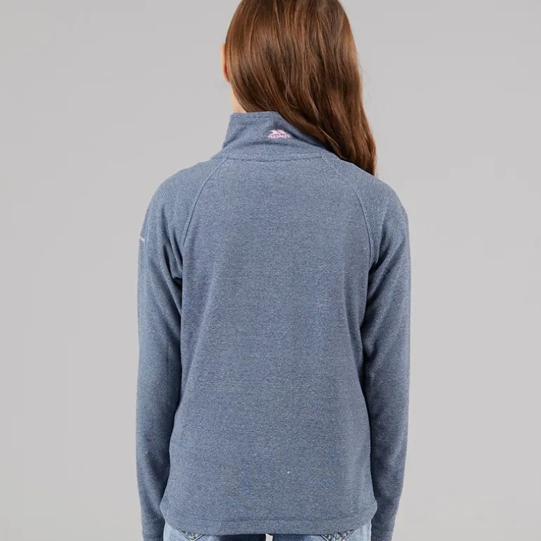 Junior Piger Meadows Halv Lynlås Fleece Navy / Pink Logo