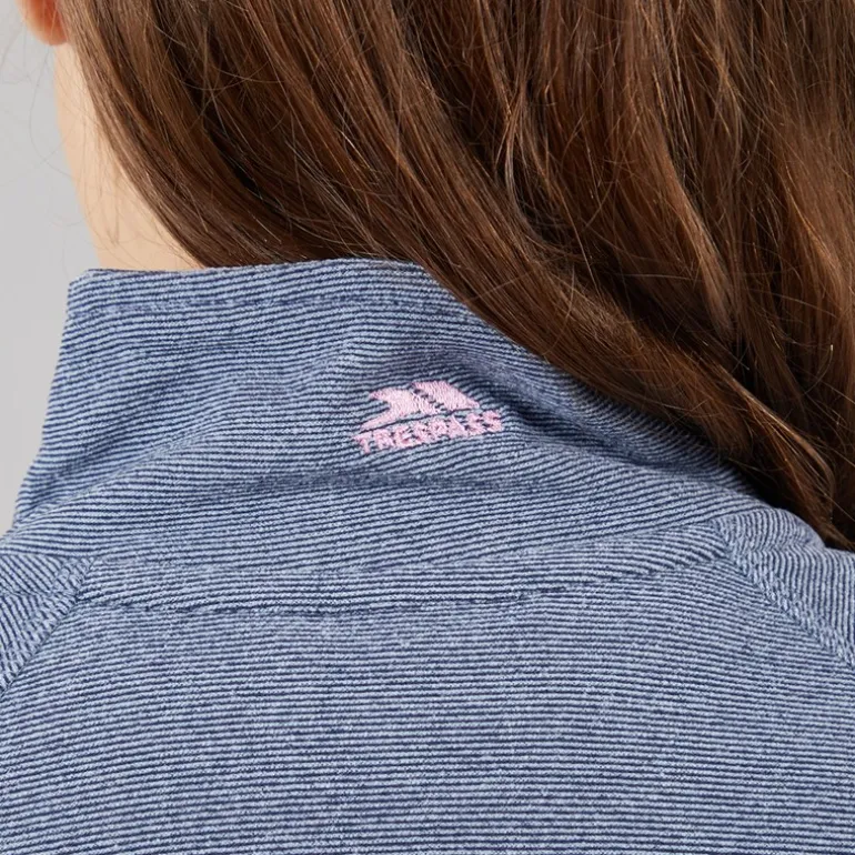 Junior Piger Meadows Halv Lynlås Fleece Navy / Pink Logo