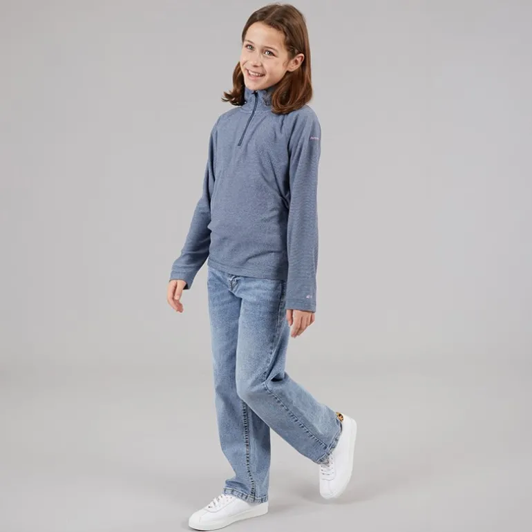 Junior Piger Meadows Halv Lynlås Fleece Navy / Pink Logo