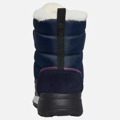 Junior Piger Trekkyup Dobbelt Rem Pelsforet Støvler Marineblå/Lilla