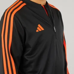 Junior Tiro 23 Club 1/​4 Zip Træningstop Sort/​Signal Orange
