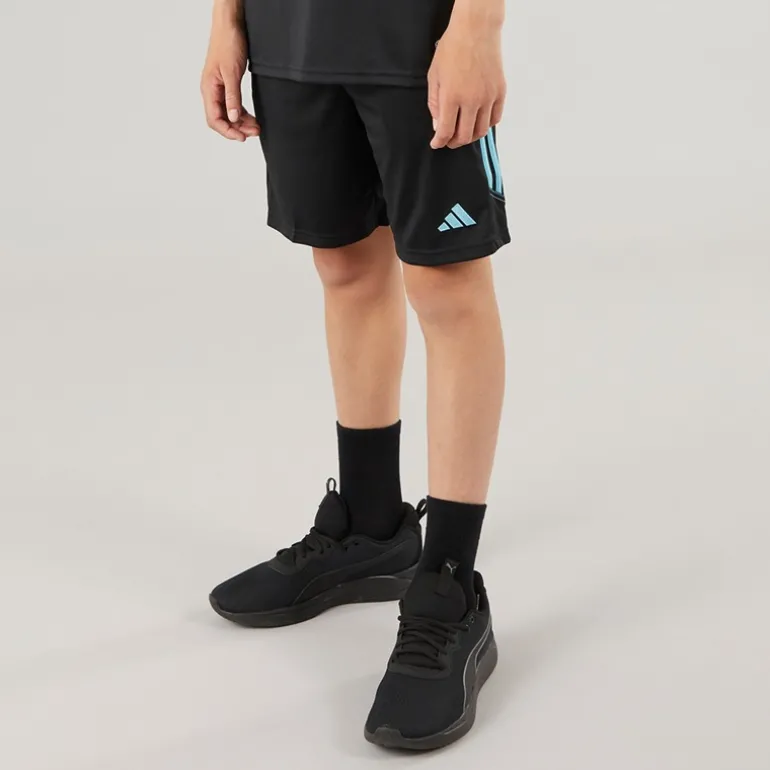 Junior Tiro 23 Club Trænings Shorts Sort/Preloved Blue