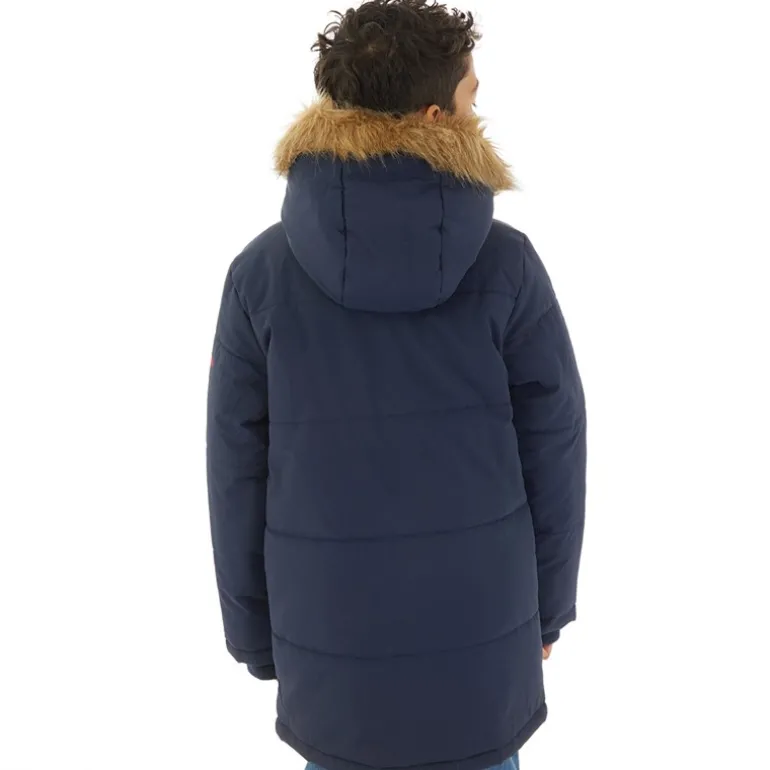 Klassisk Parka Frakke til Drenge med Pels Kant Blå