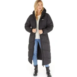 Lang dunjakke med hætte til kvinder Eloraina Sort