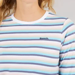 Langærmet T-shirt til kvinder Auborn Hvid/​Lys støvet Rosa/​Grøn/​Blå/​Marineblå Stribet