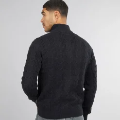 Mænd 1/​2 Lynlås Uld Trøje Marine