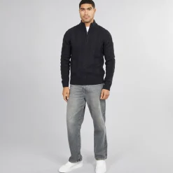 Mænd 1/​2 Lynlås Uld Trøje Marine