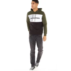 Mænd Logo Blocking Hoodie Skov Nat