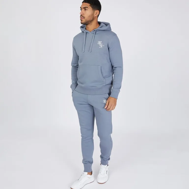 Mænd Script Træningstøj Lyseblå Melange/Hvid