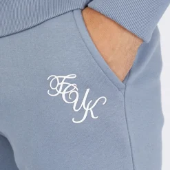 Mænd Script Træningstøj Lyseblå Melange/Hvid