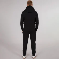 Mænd Træningssæt med Mærkebånd Detalje Sort