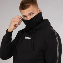 Mænd Træningssæt med Mærkebånd Detalje Sort