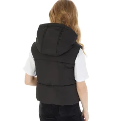 Piger Korte Bred Baffel Veste Sort