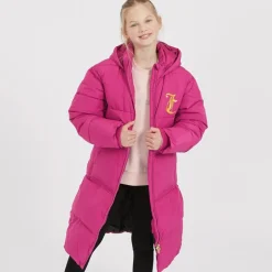 Piger Lang Linie Pufferjakke Festival Fuchsia