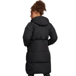 Piger Lang Pufjakke Sort