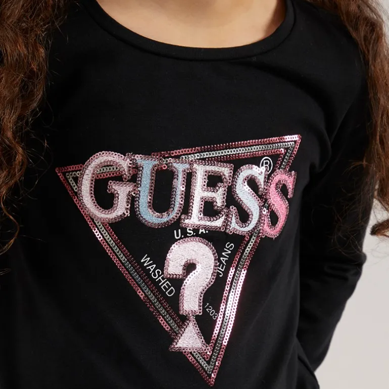 Piger langærmet t-shirt Jet Black A996