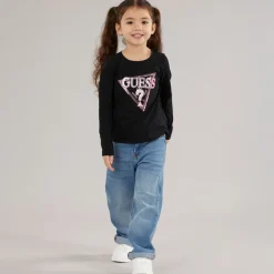 Piger langærmet t-shirt Jet Black A996