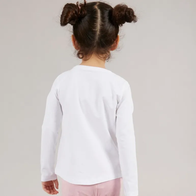 Piger langærmet t-shirt Pure White