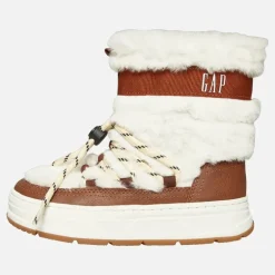 Piger Paradis Høj Pels Sne Støvler Sand Khaki